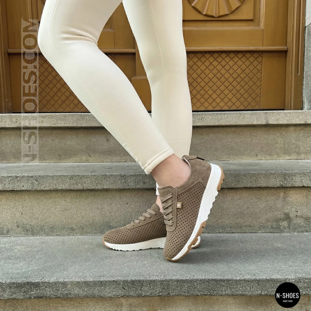 Женские бежевые кроссовки с перфорацией Allsy 208179 5790-10 Lonza 212458 camel 6225