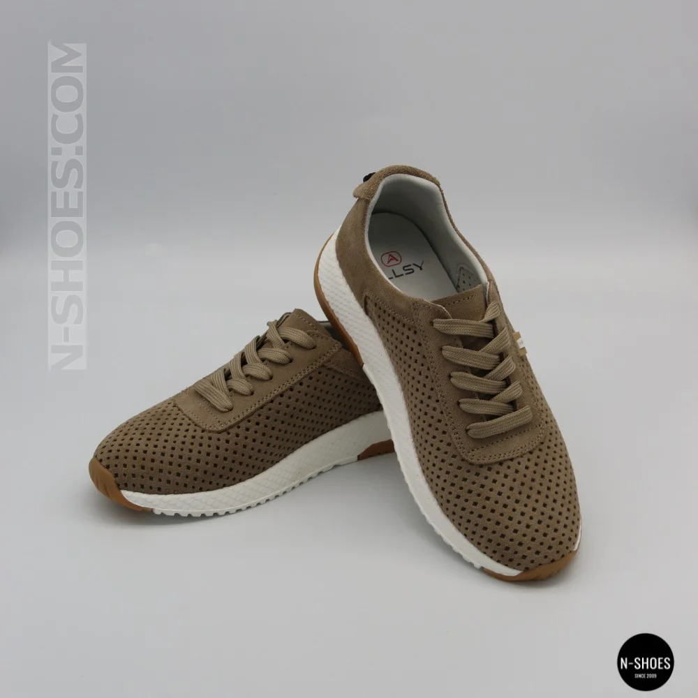 Женские бежевые кроссовки с перфорацией Allsy 208179 5790-10 Lonza 212458 camel 6225