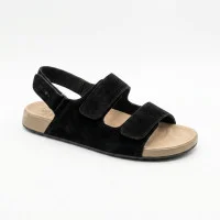 Жіночі чорні босоніжки замшеві Allsy 207290 r3268-15 Lonza NY 207291 Floral Black 6229 на липучках комфортні та модні