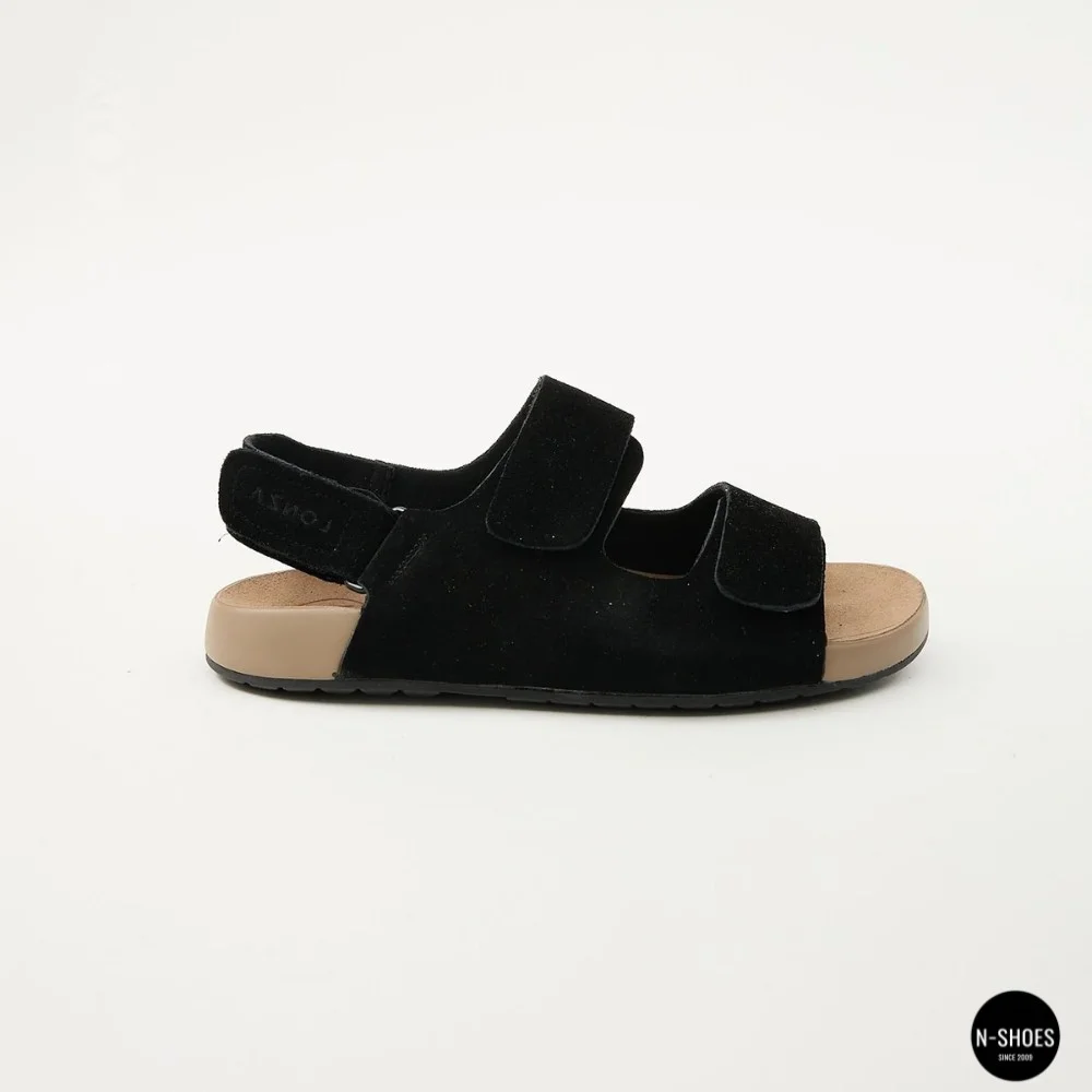 Жіночі замшеві босоніжки Allsy 207290 Lonza NY 207291 Floral Black 6229 на липучках