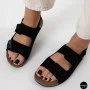Жіночі замшеві босоніжки Allsy 207290 Lonza NY 207291 Floral Black 6229 на липучках