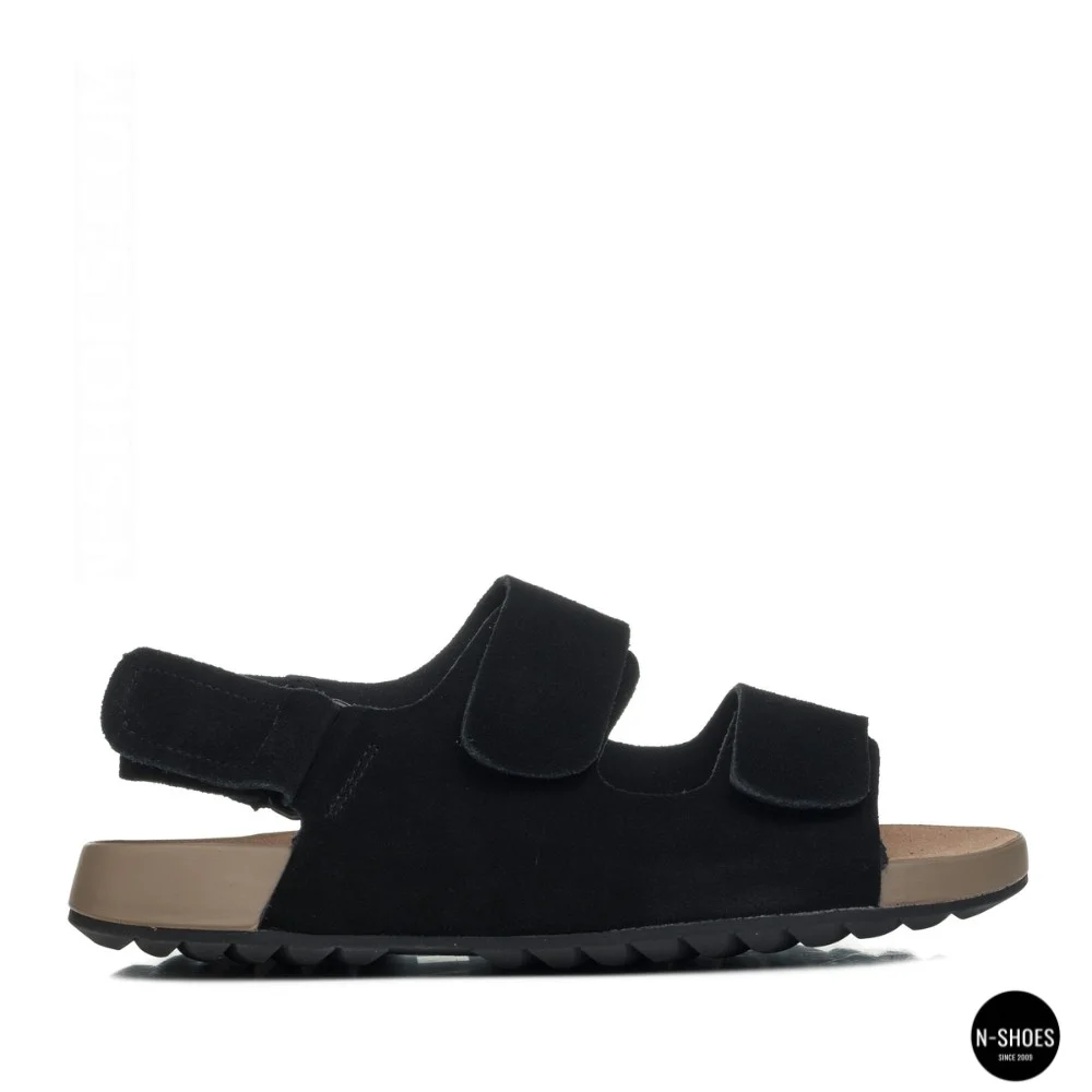 Жіночі замшеві босоніжки Allsy 207290 Lonza NY 207291 Floral Black 6229 на липучках