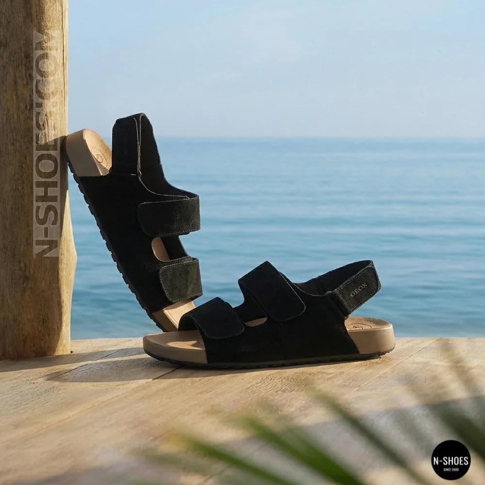 Жіночі замшеві босоніжки Allsy 207290 Lonza NY 207291 Floral Black 6229 на липучках