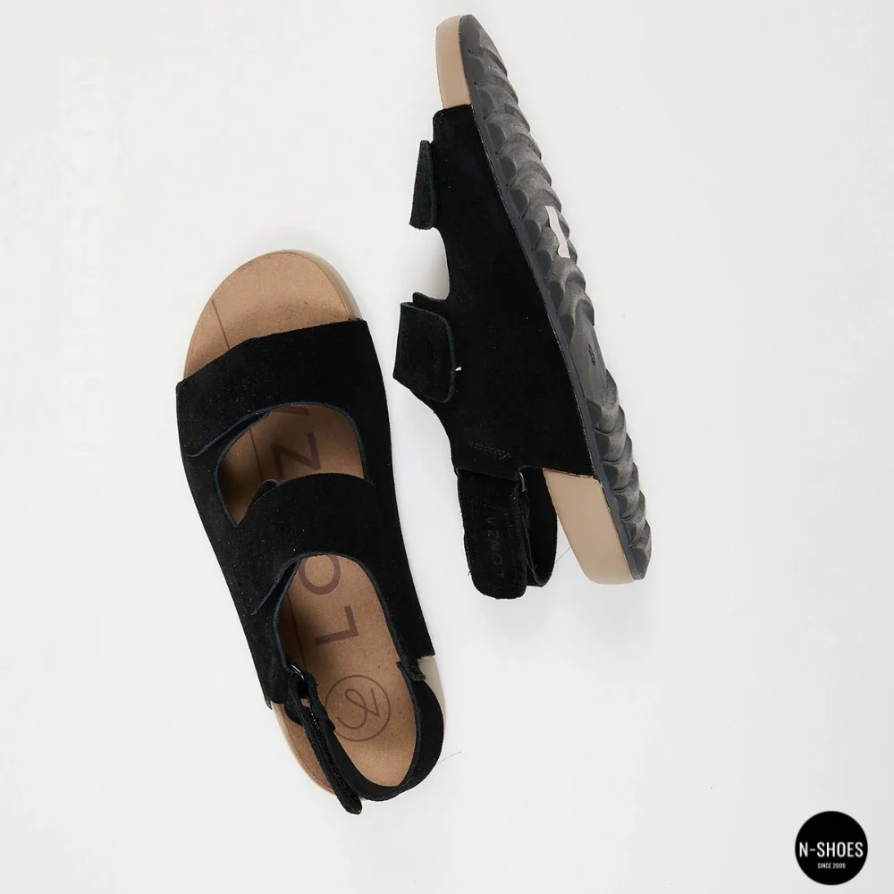 Жіночі замшеві босоніжки Allsy 207290 Lonza NY 207291 Floral Black 6229 на липучках