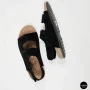 Жіночі замшеві босоніжки Allsy 207290 Lonza NY 207291 Floral Black 6229 на липучках