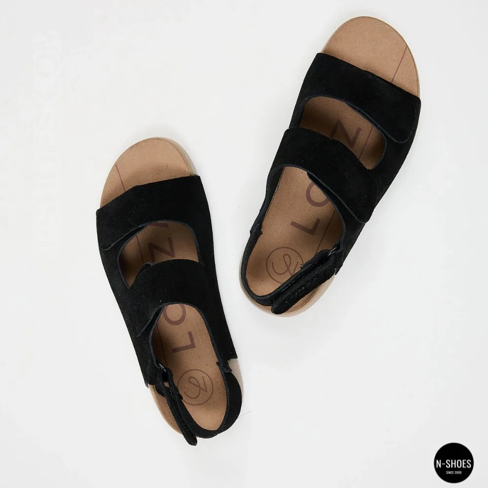 Жіночі замшеві босоніжки Allsy 207290 Lonza NY 207291 Floral Black 6229 на липучках