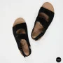 Жіночі замшеві босоніжки Allsy 207290 Lonza NY 207291 Floral Black 6229 на липучках