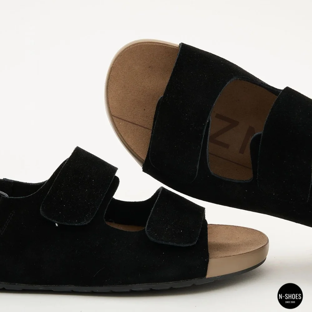 Жіночі замшеві босоніжки Allsy 207290 Lonza NY 207291 Floral Black 6229 на липучках
