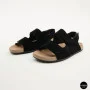 Жіночі замшеві босоніжки Allsy 207290 Lonza NY 207291 Floral Black 6229 на липучках