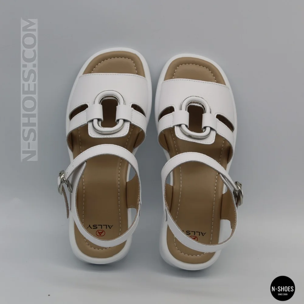 Білі жіночі босоніжки з натуральної шкіри Allsy 2100678 8004-1 white 6236
