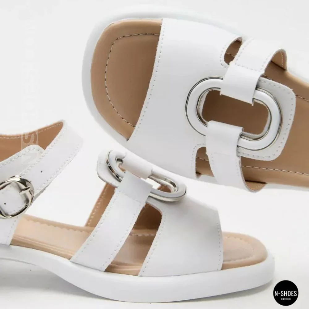 Білі жіночі босоніжки з натуральної шкіри Allsy 2100678 8004-1 white 6236