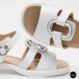 Білі жіночі босоніжки з натуральної шкіри Allsy 2100678 8004-1 white 6236