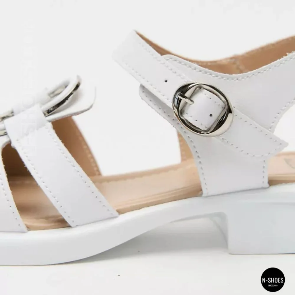 Білі жіночі босоніжки з натуральної шкіри Allsy 2100678 8004-1 white 6236