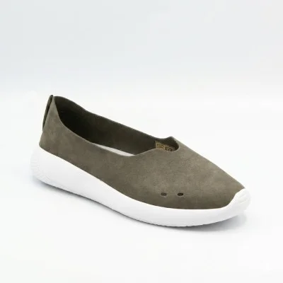 Женские серые комфортные слипоны Grunberg 157219-01-09 olive 6239