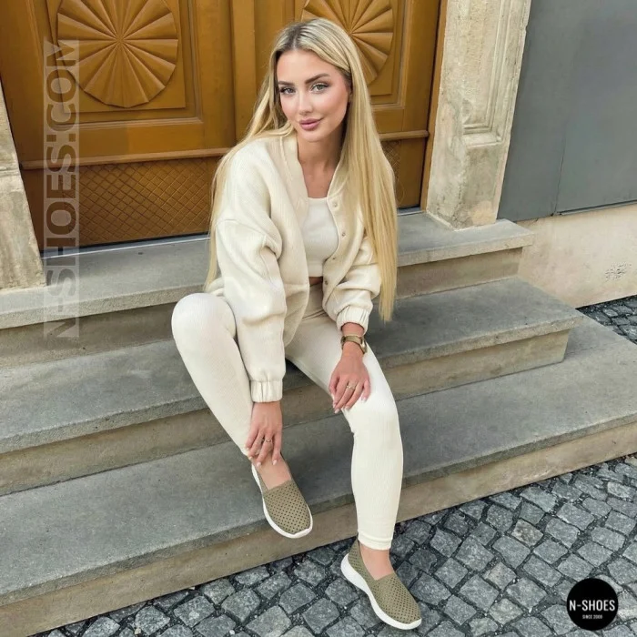 Комфортные женские слипоны Grunberg 157558/10-03 6240 бежевые