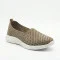 Women's beige comfortable slip-ons Grunberg 157558-10-03 beige 6240 with perforation