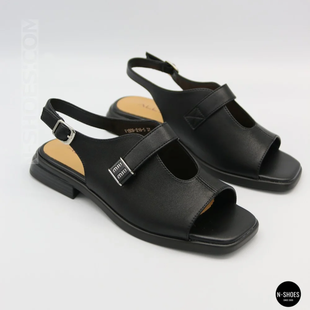 Чорні шкіряні босоніжки ALLSY 211039 Lonza 212442 Ramsi Black 6247