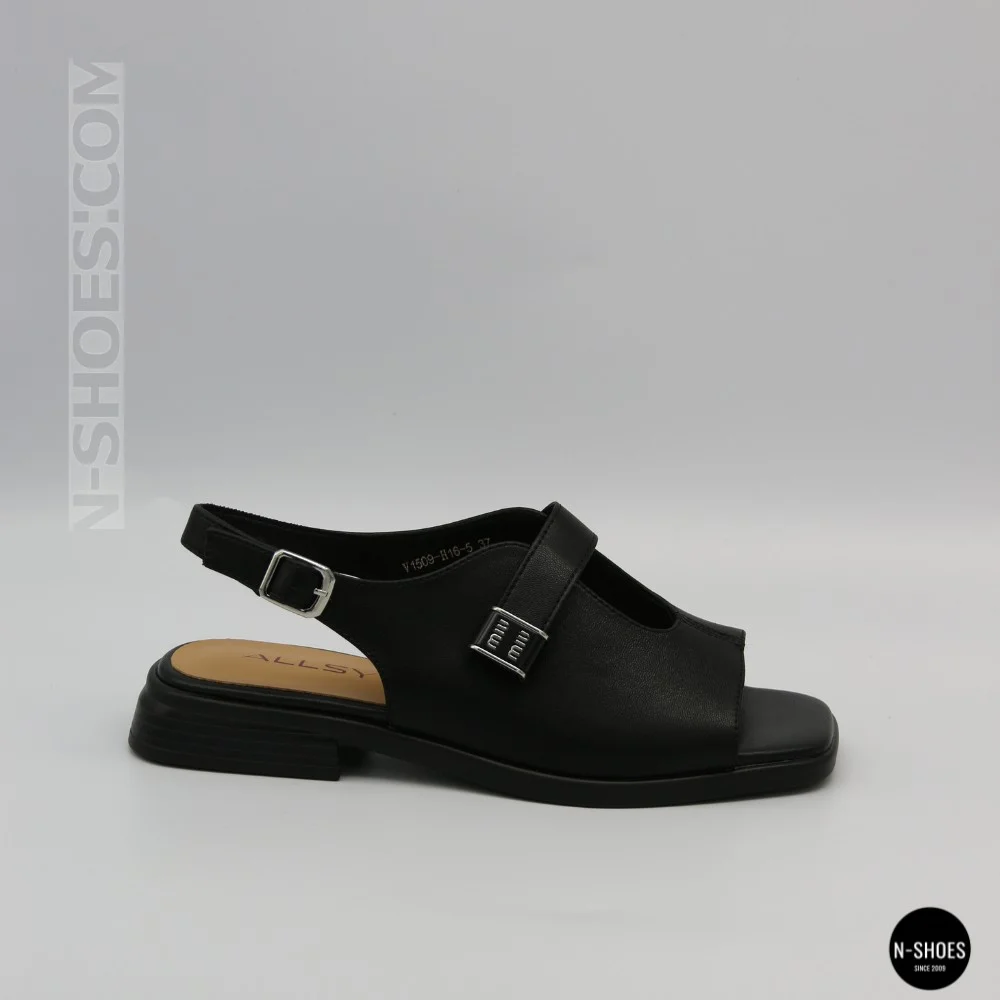 Чорні шкіряні босоніжки ALLSY 211039 Lonza 212442 Ramsi Black 6247