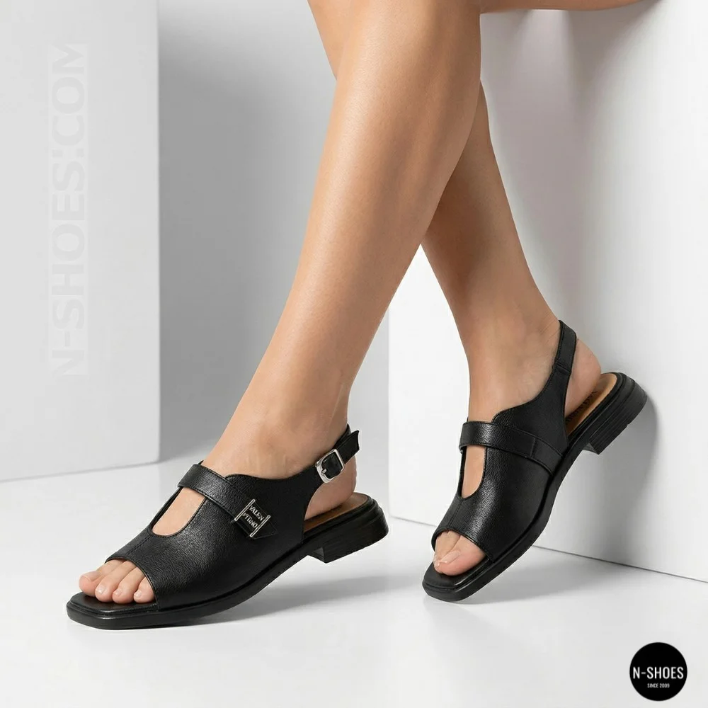 Чорні шкіряні босоніжки ALLSY 211039 Lonza 212442 Ramsi Black 6247