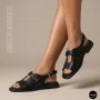 Чорні шкіряні босоніжки ALLSY 211039 Lonza 212442 Ramsi Black 6247