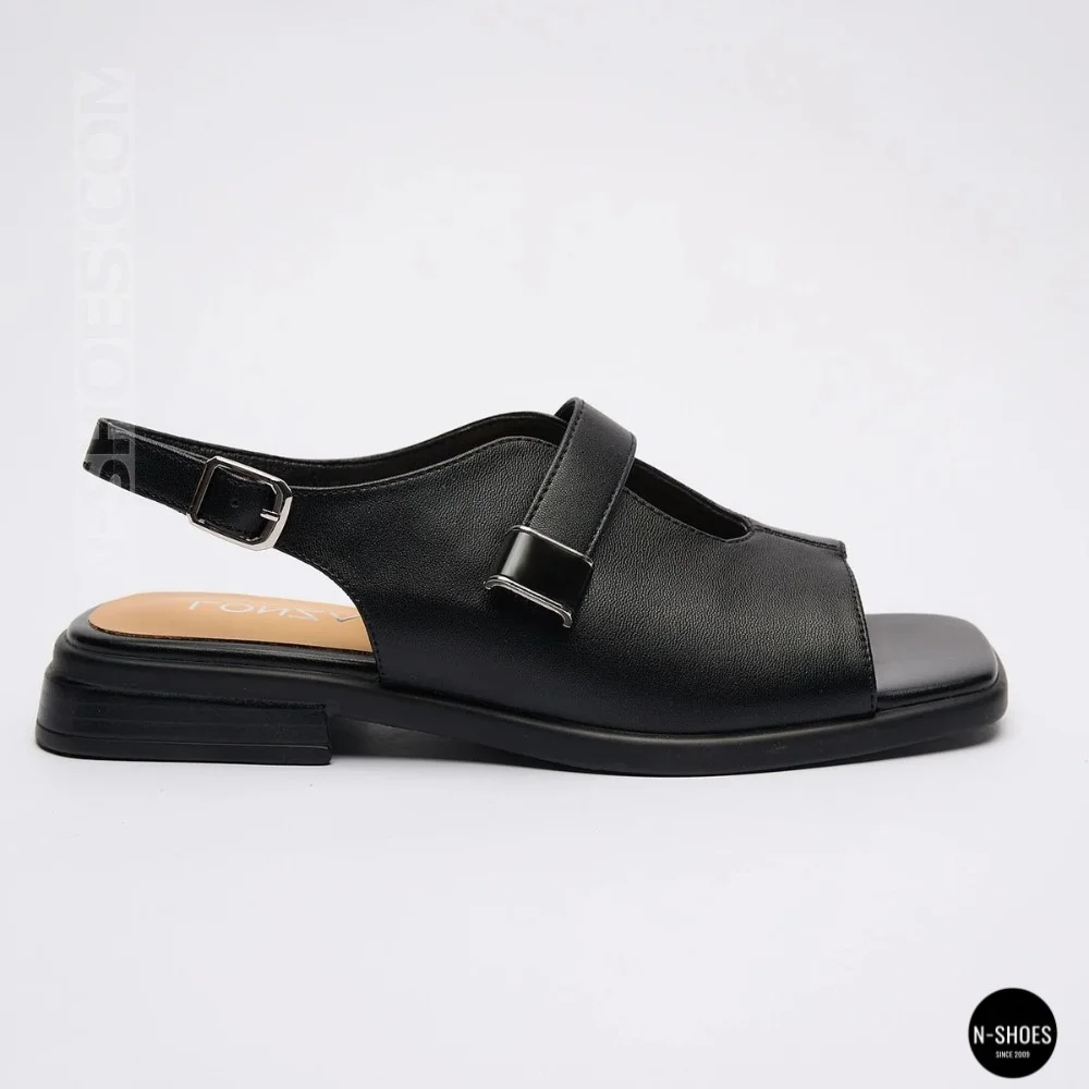Чорні шкіряні босоніжки ALLSY 211039 Lonza 212442 Ramsi Black 6247
