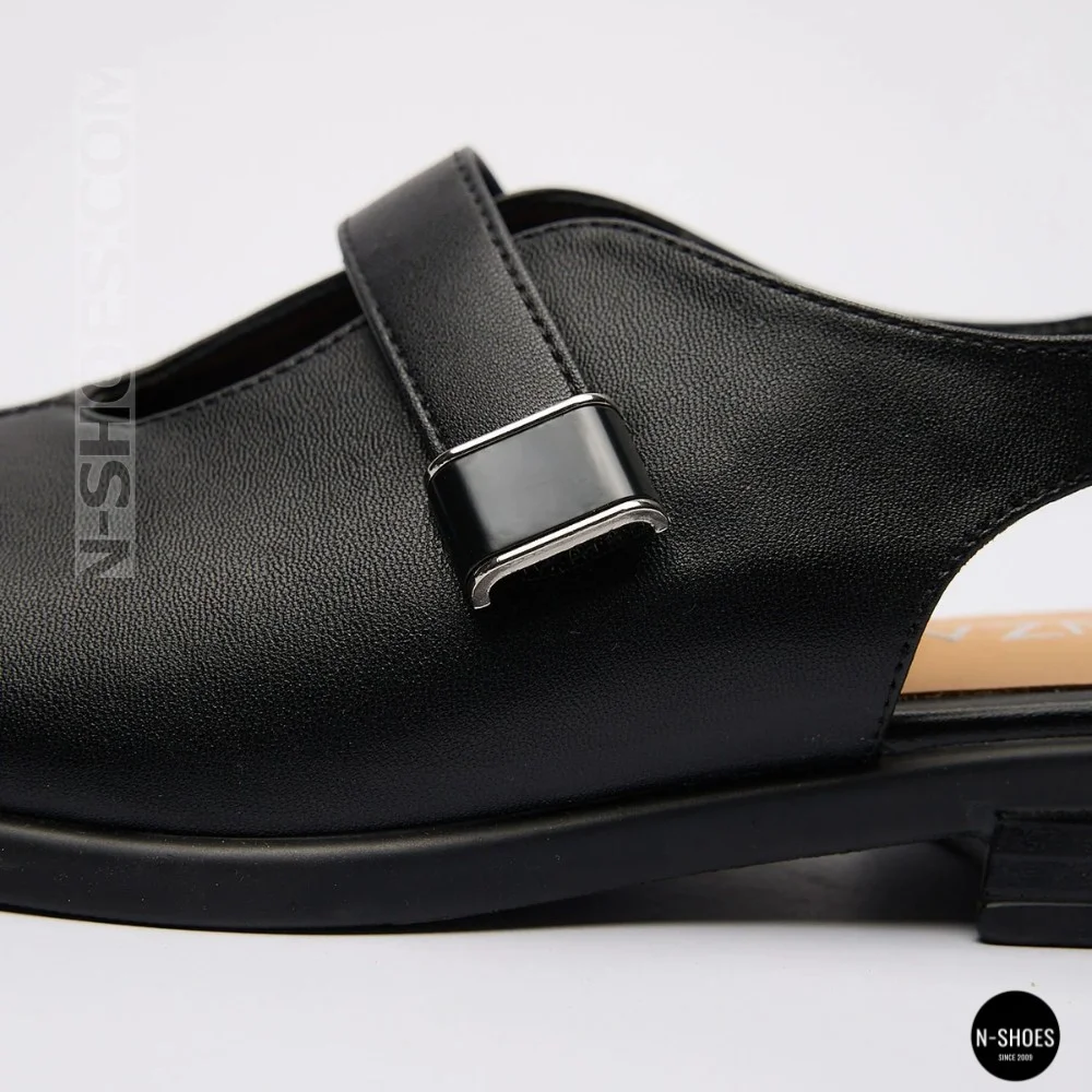 Чорні шкіряні босоніжки ALLSY 211039 Lonza 212442 Ramsi Black 6247