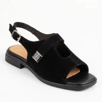 Жіночі чорні босоніжки замшеві ALLSY 211039 v1509-h16-5 Lonza 212441 black 6248