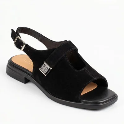 Women's black suede sandals ALLSY 211039 v1509-h16-5 Lonza 212441 black 6248