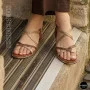 Бежевые кожаные сандалии Lasocki 6254 на каждый день