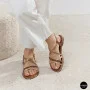Бежевые кожаные сандалии Lasocki 6254 на каждый день