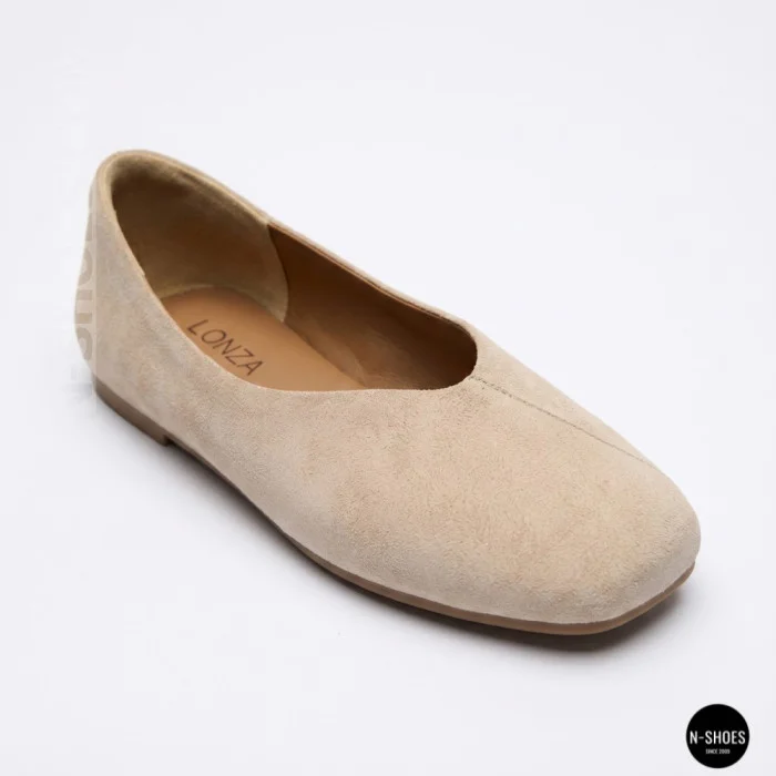 Женские бежевые балетки из натуральной замши Allsy 209237 Lonza 212419 Mavis Beige 6257