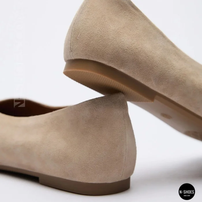 Женские бежевые балетки из натуральной замши Allsy 209237 Lonza 212419 Mavis Beige 6257