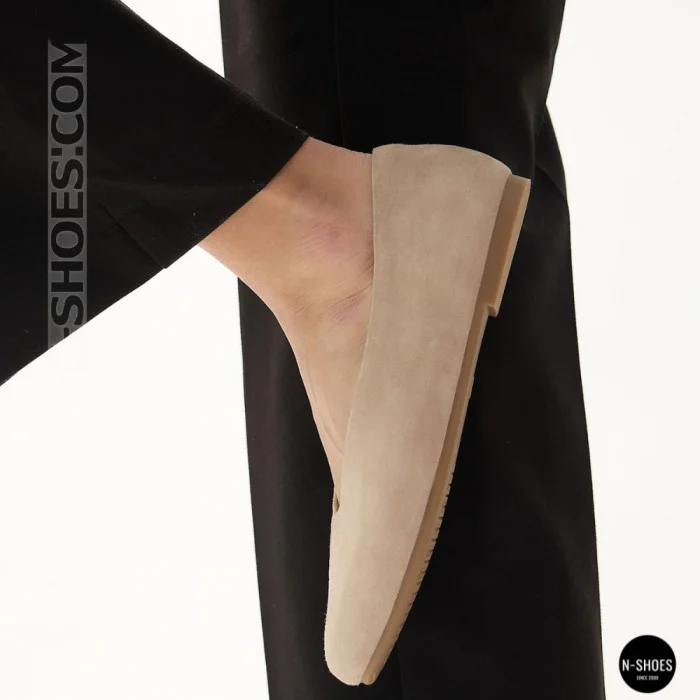 Женские бежевые балетки из натуральной замши Allsy 209237 Lonza 212419 Mavis Beige 6257