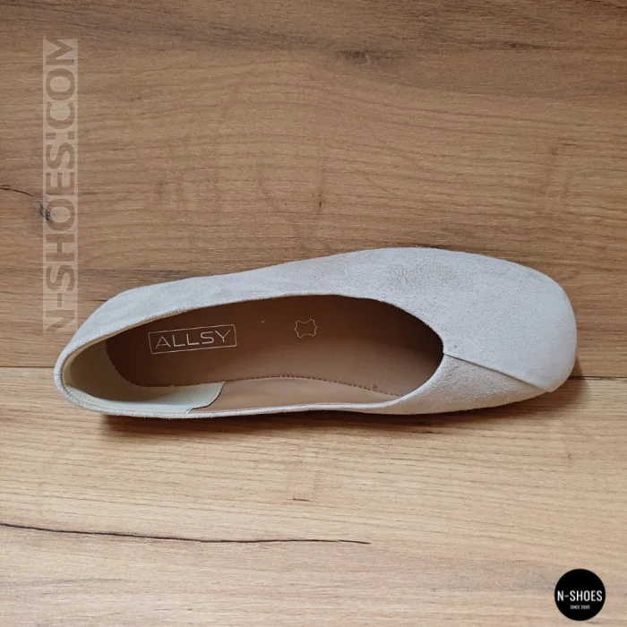Женские бежевые балетки из натуральной замши Allsy 209237 Lonza 212419 Mavis Beige 6257