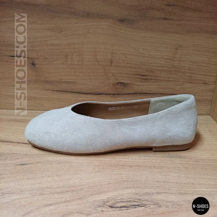 Женские бежевые балетки из натуральной замши Allsy 209237 Lonza 212419 Mavis Beige 6257