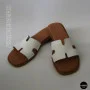Белые кожаные шлепанцы HERMES Oran 212827 Lonza 212609 94404304-1 l 6270 в стиле тихой роскоши