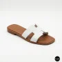Белые кожаные шлепанцы HERMES Oran 212827 Lonza 212609 94404304-1 l 6270 в стиле тихой роскоши