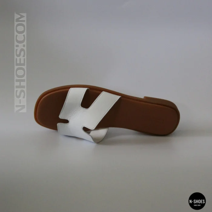 Білі шкіряні шльопанці HERMES Oran 212827 Lonza 212609 94404304-1 l 6270 в стилі тихої розкоші