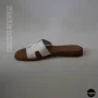 Белые кожаные шлепанцы HERMES Oran 212827 Lonza 212609 94404304-1 l 6270 в стиле тихой роскоши