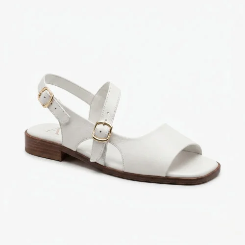 Женские белые босоножки Lonza New York 213954 24052 White 6271 турецкого производства турецкого производства из натуральной кожи элегантные