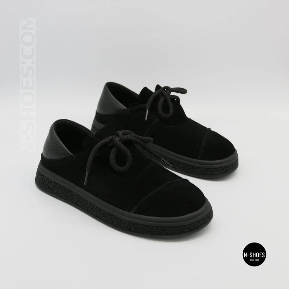 Чорні анатомічні туфлі Allsy 216245 XJ2026-149-1 Lonza 219988 6292 BLACK SUEDE з натуральної замші