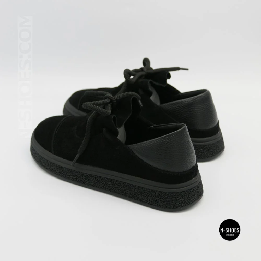 Чорні анатомічні туфлі Allsy 216245 XJ2026-149-1 Lonza 219988 6292 BLACK SUEDE з натуральної замші