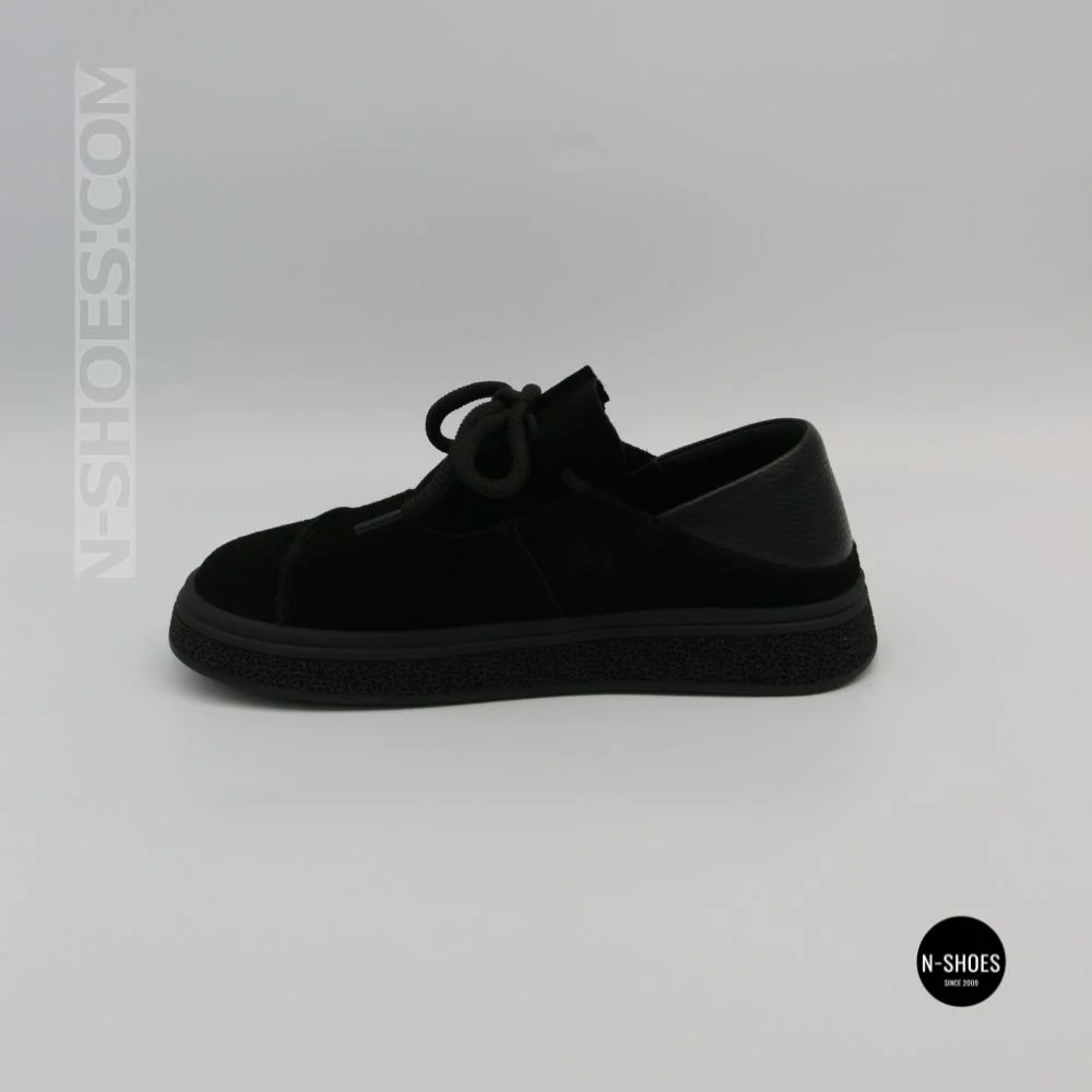 Чорні анатомічні туфлі Allsy 216245 XJ2026-149-1 Lonza 219988 6292 BLACK SUEDE з натуральної замші