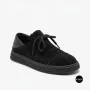Чорні анатомічні туфлі Allsy 216245 XJ2026-149-1 Lonza 219988 6292 BLACK SUEDE з натуральної замші