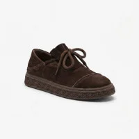 Жіночі комфортні туфлі Allsy 216236 XJ2026-149-3 6293 BROWN SUEDE коричневі демісезонні з натуральної замші