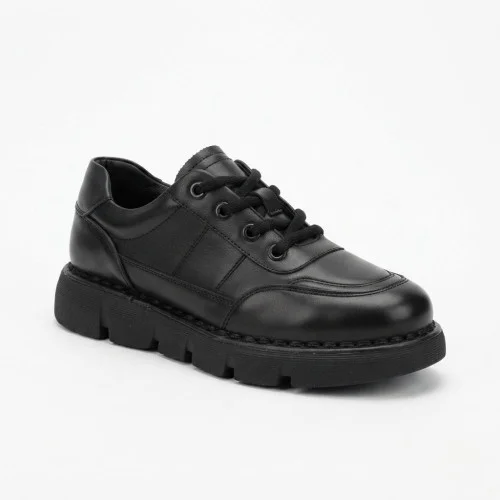 Women's leather sneakers Allsy 220131 86722-21 Lonza 220132 6294 BLACK KOGA black demi-season genuine leather