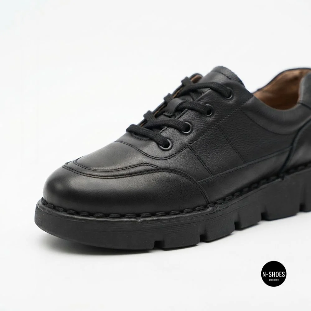 Жіночі шкіряні туфлі на платформі Allsy 220131 86722-21 Lonza 220132 6294 BLACK KOGA