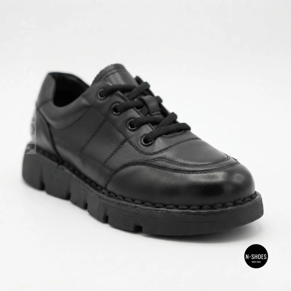 Жіночі шкіряні туфлі на платформі Allsy 220131 86722-21 Lonza 220132 6294 BLACK KOGA