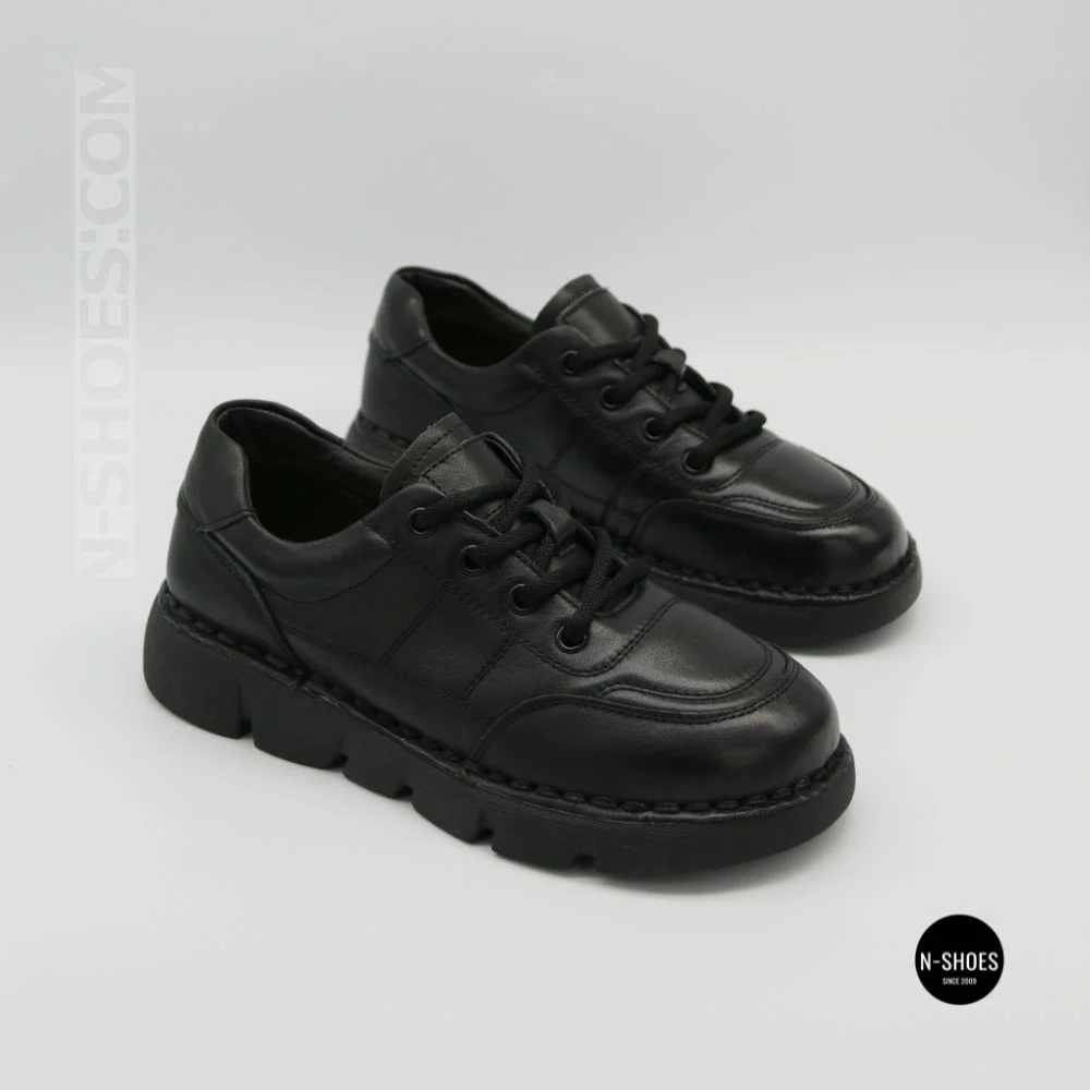 Жіночі шкіряні туфлі на платформі Allsy 220131 86722-21 Lonza 220132 6294 BLACK KOGA