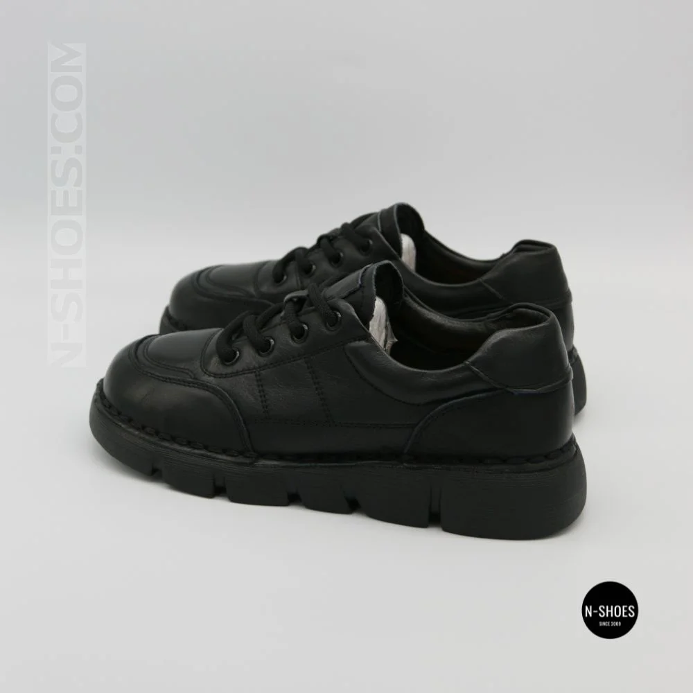 Жіночі шкіряні туфлі на платформі Allsy 220131 86722-21 Lonza 220132 6294 BLACK KOGA